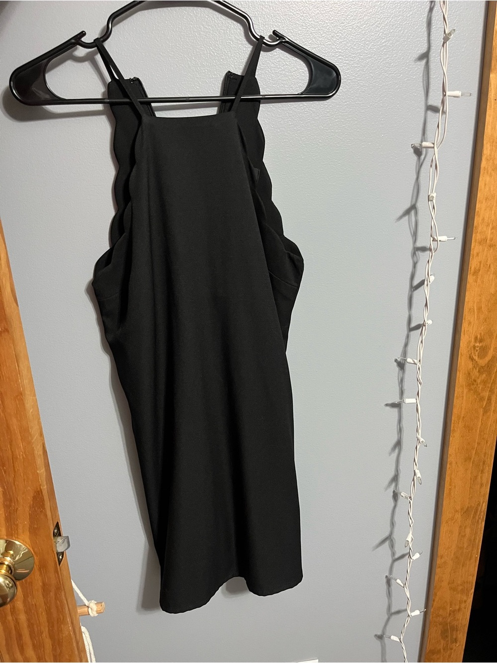 Lulus Black Scalloped Dress